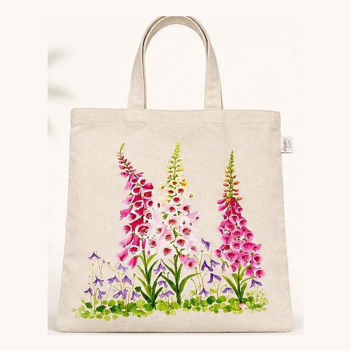 Foxglove canvas tote